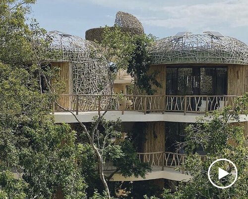 treehouse hideaway in mexico merges mayan tradition + innovative bamboo craftsmanship