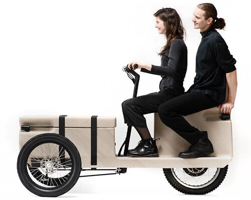 ZUV is an electric tricycle with a 3D printed chassis made from recycled plastic