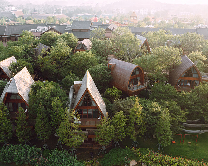 13 timber units make up aoe architects' guilin lebei homestay hotel in china