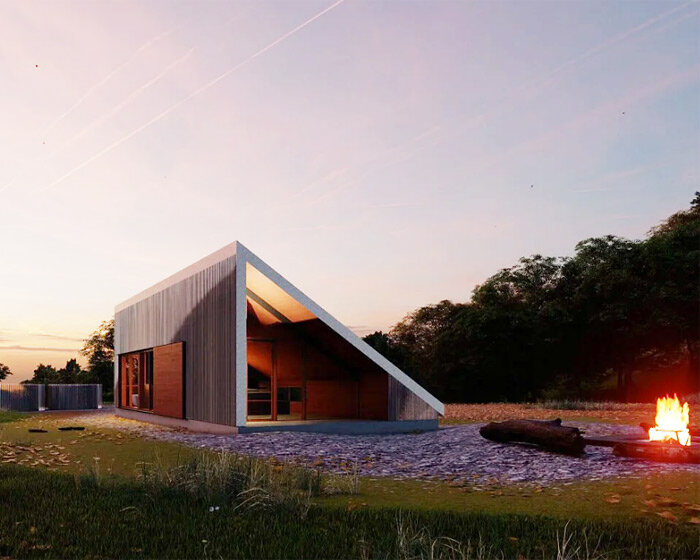 triangle-shaped off-grid airbnb made from recycled materials will appeal to nature lovers