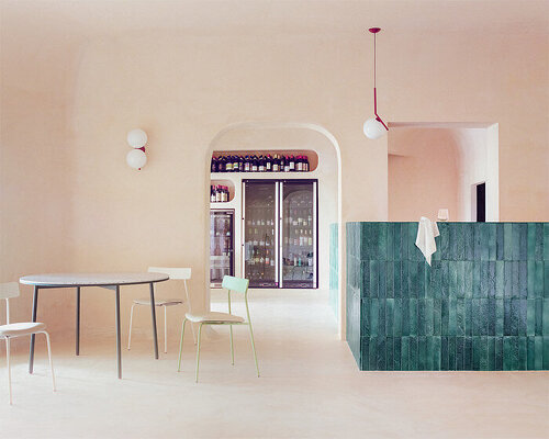 empty spaces + earthy tones give shape to 'myrto' restaurant in porto cervo, italy