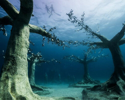 jason decaires taylor submerges intricate sculptural forest in the waters of ayia napa, cyprus