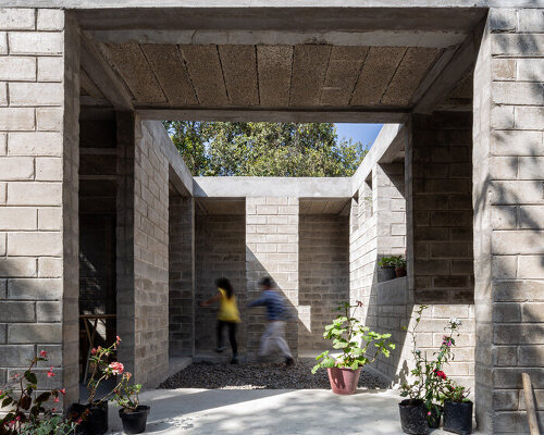 palma designs house with a courtyard as part of earthquake reconstruction in mexico