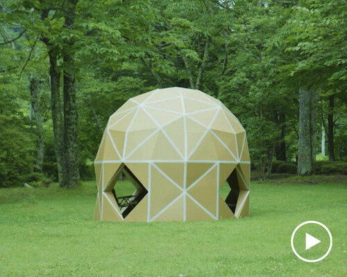 prefab cardboard 'dan dan dome' tents provide lightweight, durable + waterproof shelter