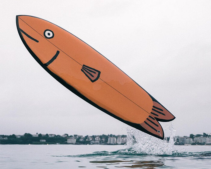 these hand-painted sea animal surfboards by jean jullien will bring out your inner child