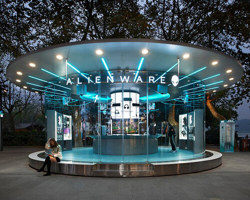 UFO-shaped roof tops glazed 'alienware pop-up store' in hangzhou, china