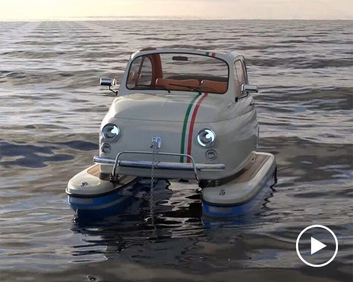 new floating motor concept by pierpaolo lazzarini brings iconic cars on water