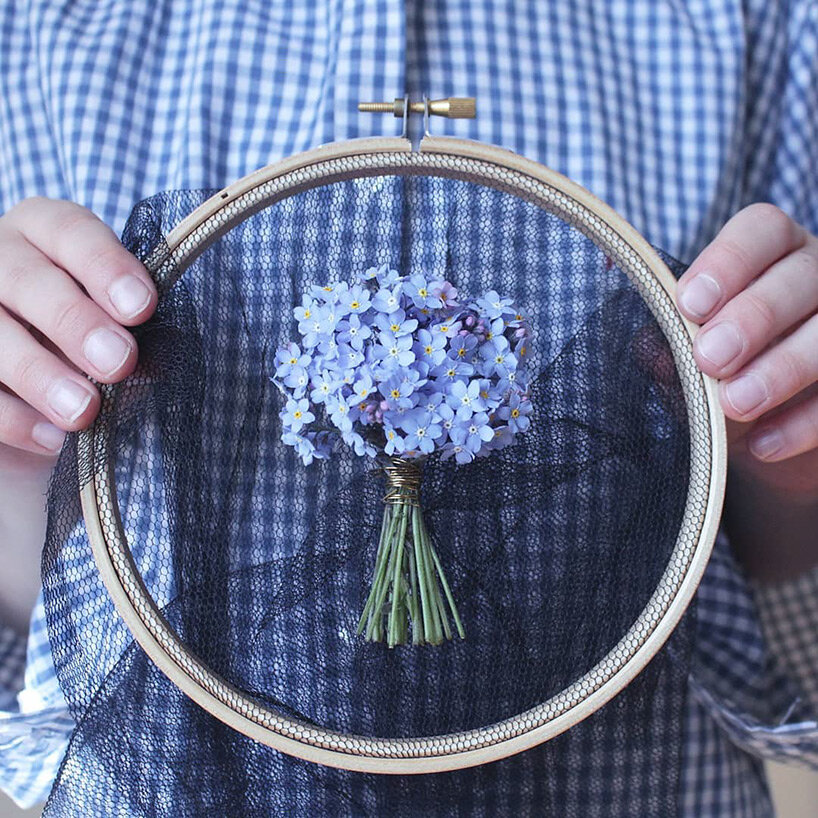 HOOP DIY KITS — Dried Flowers on Tulle Embroidery