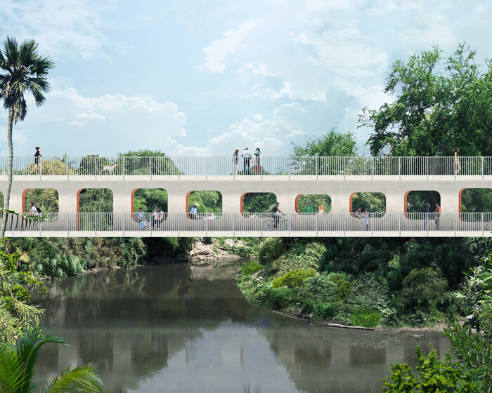 OMA reveals mexico bridge design 'akin to a large I-beam'