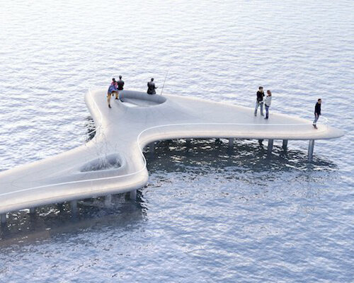 organic pedestrian pier in aranya, china, draws from isamu noguchi's method of abstraction