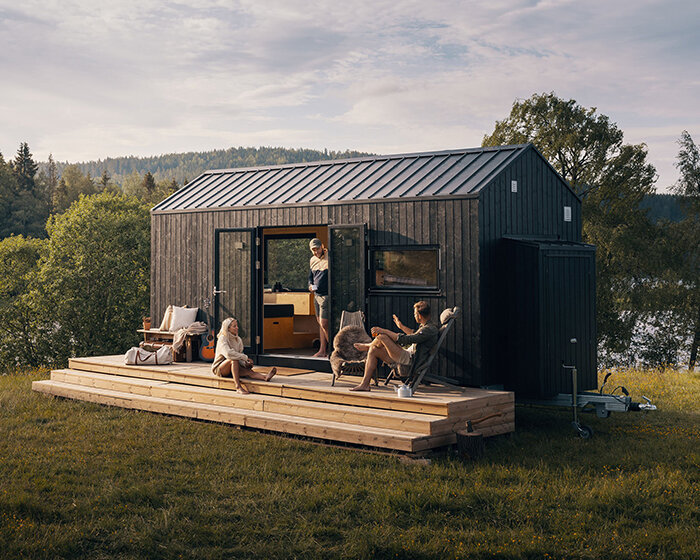 tiny movable house on wheels reflects the minimalist nordic style