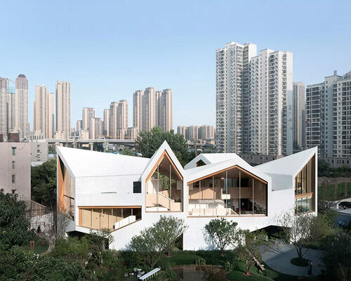 the wuhan city pavilion & kindergarten by atelier xi is an expression of scale, voids + folds