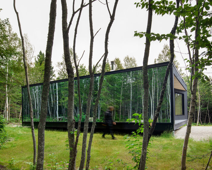 bourgeois / lechasseur architects' intimate 'reflection' cabins disappear into québec forests