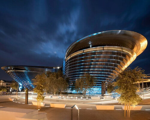 foster + partners' fluid 'mobility pavilion' celebrates human progress at expo 2020 dubai