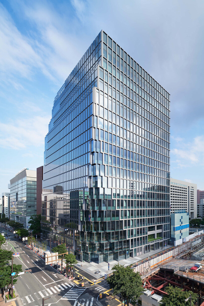 OMA's first office building in japan features a pixelated façade