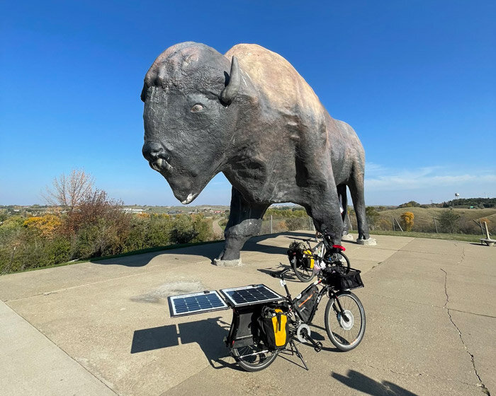 record holder sushil reddy is riding a solar powered e-bike across the US