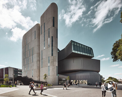 woods bagot completes its deakin law building with fluted concrete and zinc