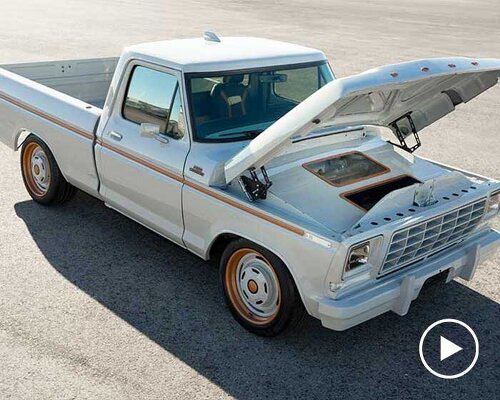 meet electric ford F-100 retro concept pickup powered by an all-new eluminator crate motor