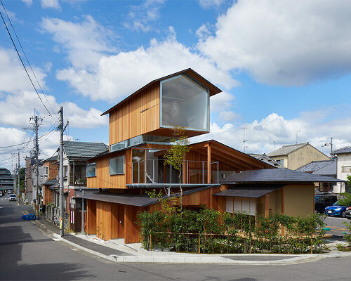 tomohiro hata shapes house in shimogamo, japan, as an arrangement of overlapping roofs