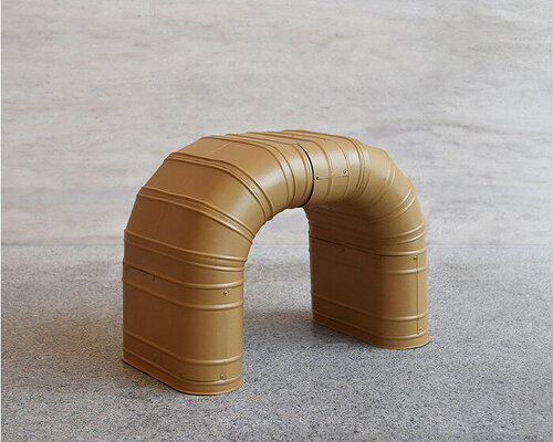 jinyeong yeon transforms industrial ducts into chair collection with raw character