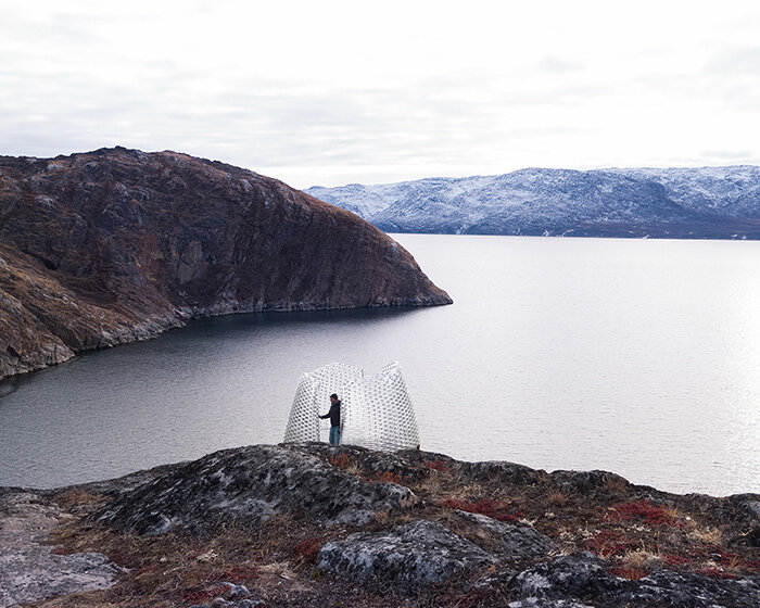 konstantin ikonomidis camouflages transparent pavilion in its greenlandic surroundings