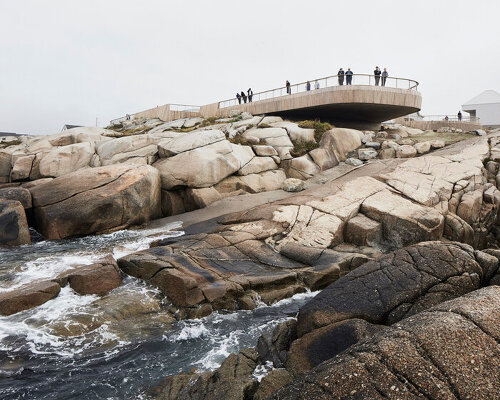 omar gandhi embeds an overlook into nova scotia's rocky coast of peggy's cove