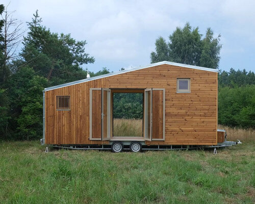 this tiny off-grid cabin on wheels is designed to bring nature into focus