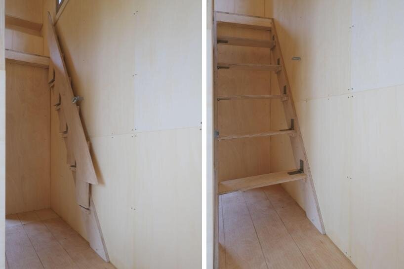 folding stairs provide a space saving solution