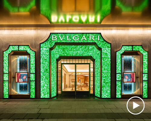 watch how MVRDV recycles champagne bottles to create its bulgari shanghai facade