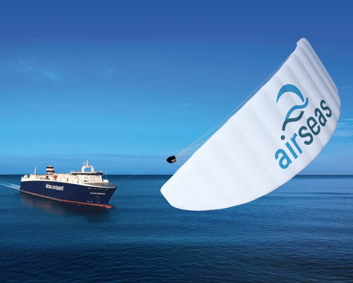 in need of less fuel: airseas installs an auto-kite on a cargo ship