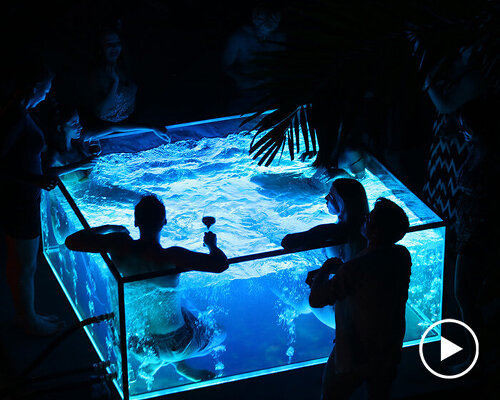 hop into first-ever all-glass, digital floor hot tub ASB nautilus