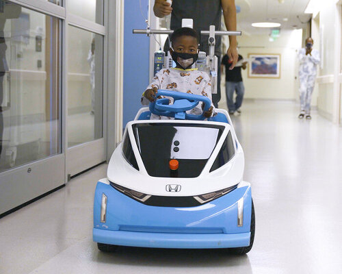 the honda 'shogo' electric vehicle is sparking joy at a children's hospital