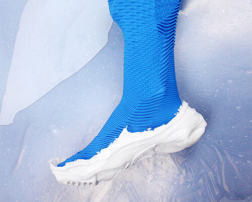 intricate knitting technology meets performance footwear in NDVI collection by polina krichko