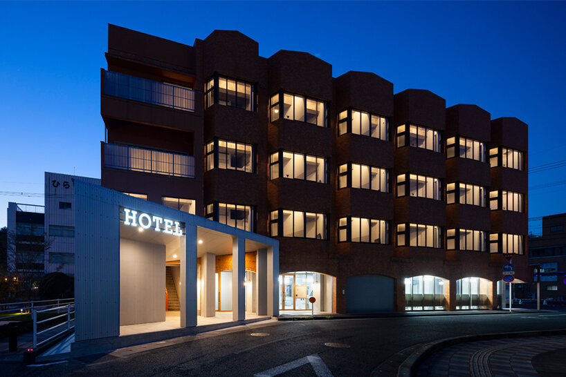 the kotobuki hotel revealed as a striking, architectural collage in japan