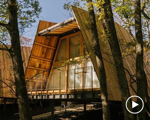 escape the city with SANU's timber cabins scattered in rural sites across japan