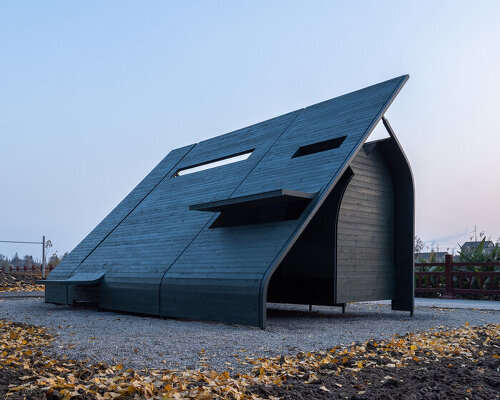 LIN architecture's wood pavilion is a place to sit, meditate, and stare