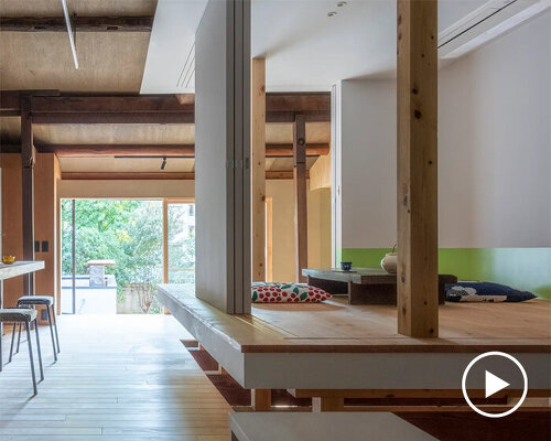 different heights and various gaps form renovated 120-years-old townhouse in japan