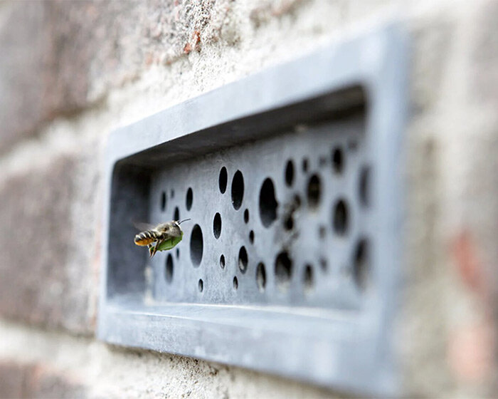 multi-purpose bricks with tiny holes provide shelter for solitary bees