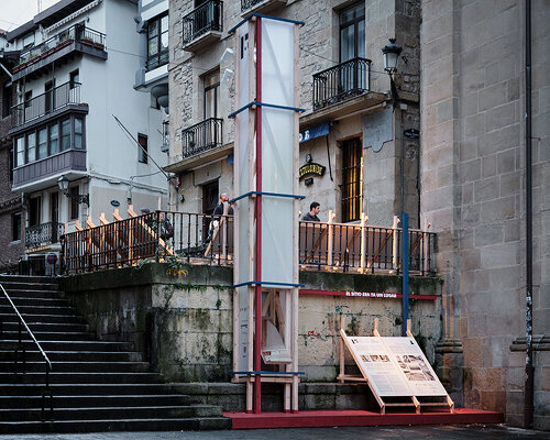 beyond the wall installation in san sebastian shifts viewers' glance to a different height