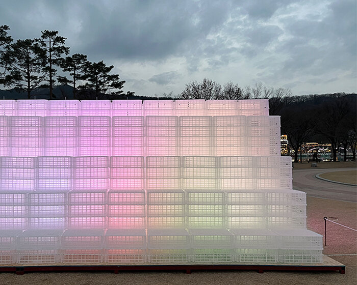 hyunje joo repurposes 1,300 baskets to shape temporary pavilion in south korea