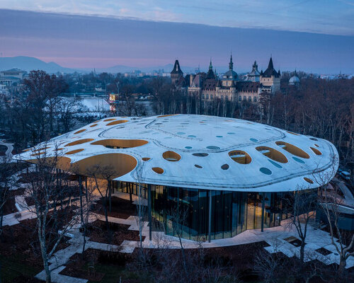 sou fujimoto tops 'house of music' in budapest with perforated roof canopy