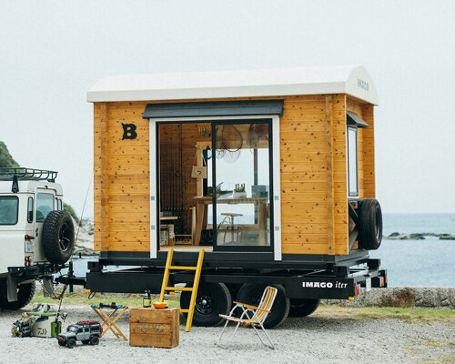 hit the road with this cozy 6.5 sqm timber cabin on wheels