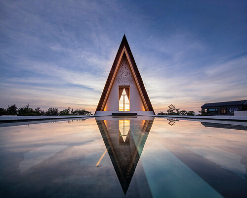 the dysis church of poly shallow sea in china rotates to face the sunset