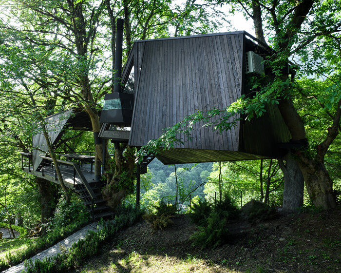 shaygan gostar designs treehouse in iran to evoke natural branch lines