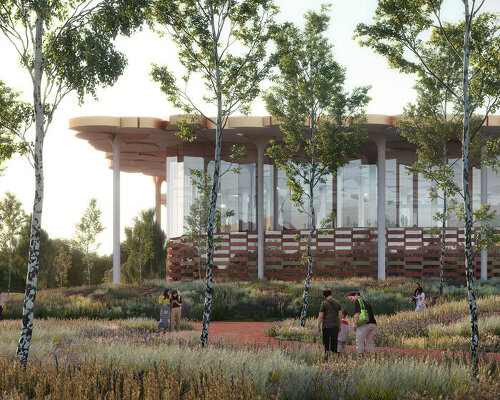 a forest-like canopy tops snøhetta's beijing sub-centre library