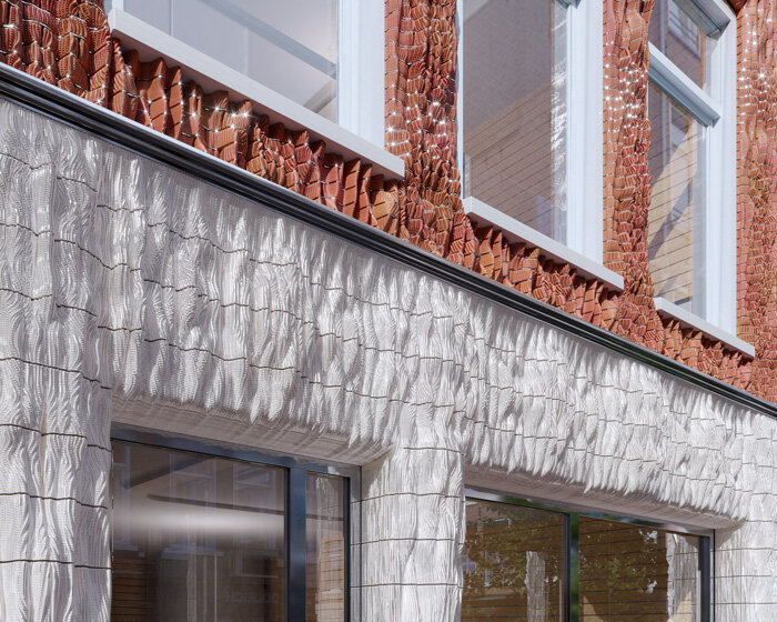 studio RAP 3D prints ceramic tiles and red bricks for amsterdam boutique facade