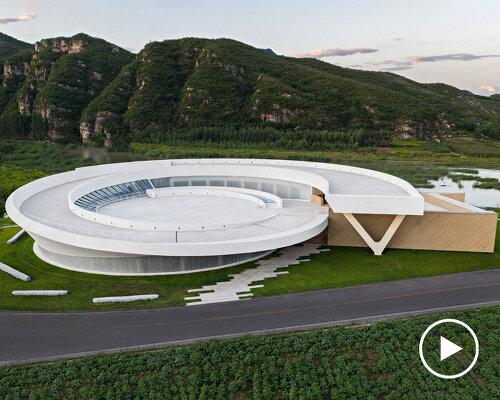 SYN architects' luminous tiangang art center takes shape as a single, gestural curve