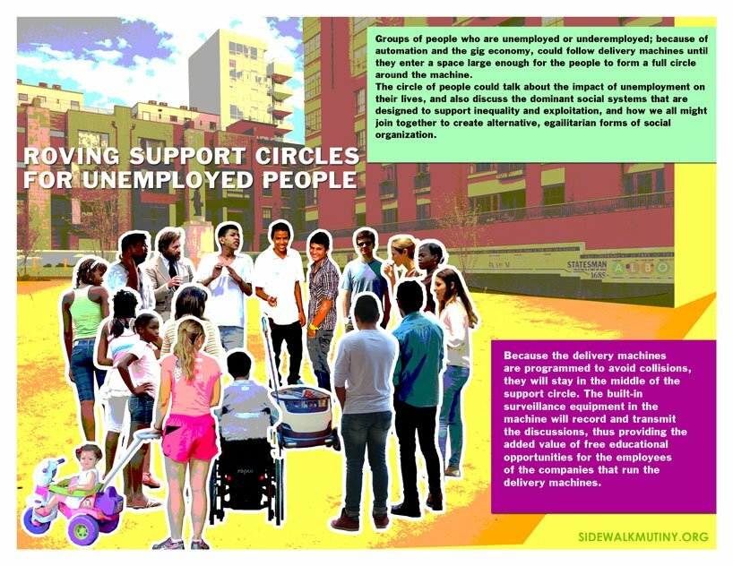 using support circles for unemployed people as tools for protest, education, and interruption