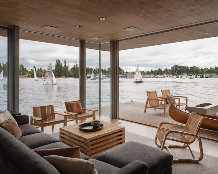 this 'water cabin' by olson kundig opens onto seattle's waterfront