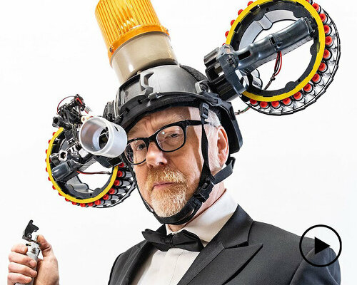 adam savage's head-mounted nerf blaster fires dozens of foam darts in seconds